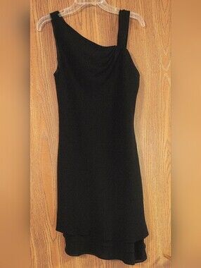 Evan-Picone Black Women's Sleeveless, Sheath Style  Midi Length, Lined Dress- 12
